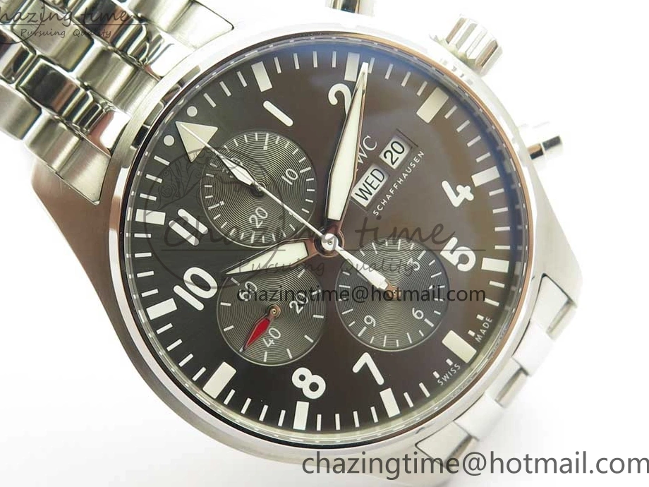 MIROTIME 0824 Stretchable Pilot Chrono 2016 IW377719 ZF 1:1 Best Edition Gray Dial on SS Bracelet A 7135
